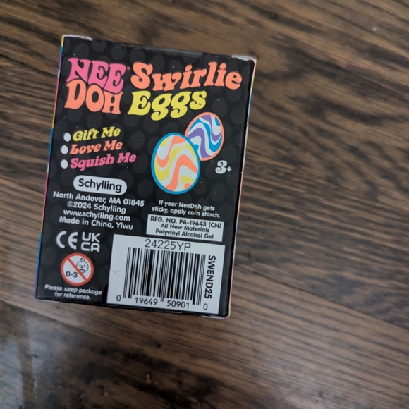 Nee Doh NeeDoh Swirlie Eggs Stress Toy by Schylling - Red Orange & Yellow Swirl - Picture 4 of 6